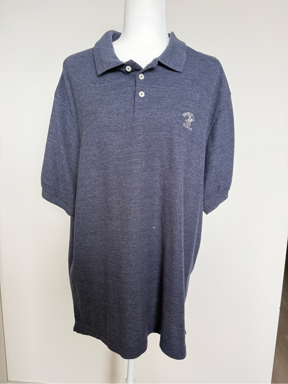 Beverly Hills Polo Club Men's Heather Navy Polo Shirt